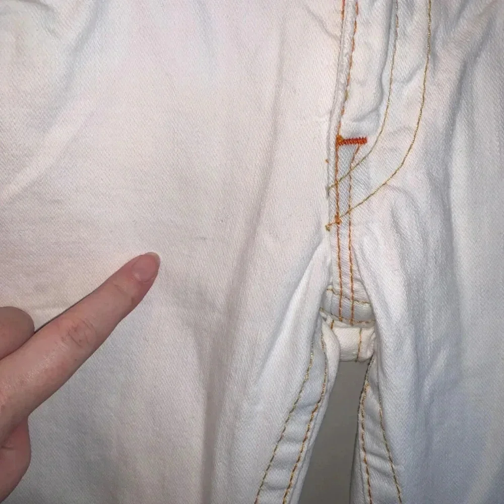 True Religion White Low Rise  Flare Distressed Jeans Y2K 30 - Picture 12 of 15